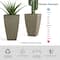 Glitzhome® 23" Eco-Friendly Oversized Faux Concrete Square Fluted Pot Planters, 2ct.